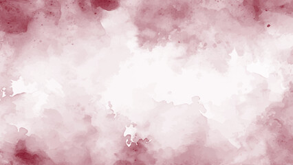 Watercolor burgundy abstract background. Watercolour maroon splash texture. Vector watercolour pattern.
