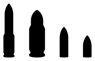 various gun bullet silhouette