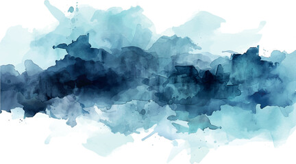 watercolor abstract isolated background blue, turquoise, and teal colors - obrazy, fototapety, plakaty