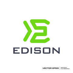 Letter E arrow logo vector illustration