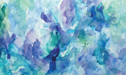 watercolor abstract background lavender, sky blue, and mint colors - obrazy, fototapety, plakaty