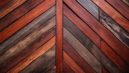 Rustic Elegance: Dark Red and Brown Vintage Wooden Plank Wallpaper"