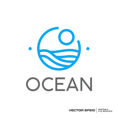 Ocean lines logo vector illustration
