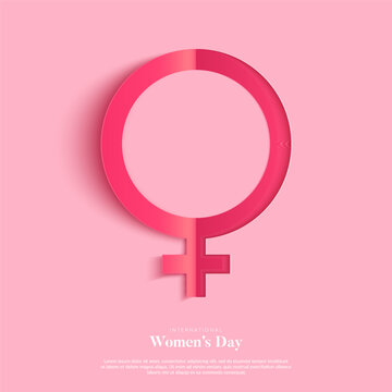 International women's day poster. Woman sign. Origami design template. Happy Mother's Day. Eps10 vector illustration with place for your text.	
