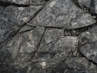 Gray Granite Stone Background, Aged Rough Rock Material Texture Top View,