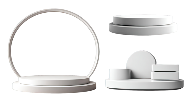 white podium for product with isolated background