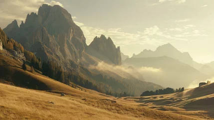 Photo sur Plexiglas Alpes Passo Gardena mountain landscape.