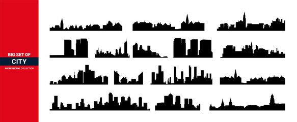 city skylines design. Set of vector cities silhouette