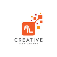 Creative letter AL logo.  digital tech vector logo. eps 10 format. 