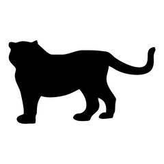 silhouette of a black tiger jumping