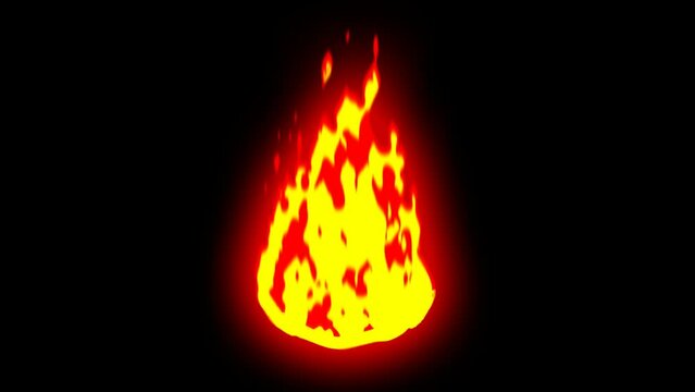 Cartoon Fire Action Element FX with Burning Flame Element Effect