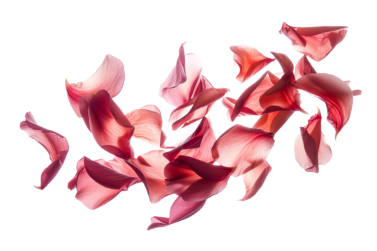 petals swirl, capturing swirling movements on a white background.