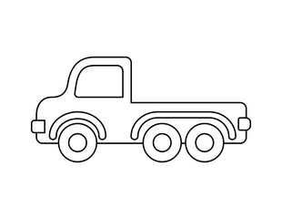 truck outline for coloring book template, truck illustration for kid worksheet printable