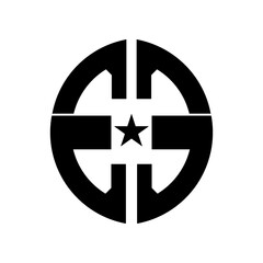 Obraz premium double e initial lettering monogram logo design