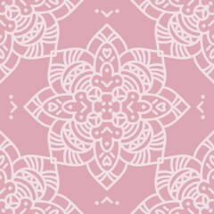 Seamless pattern with mandala ornament. The print is well suited for textiles, wallpaper and packaging.