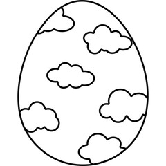 cloud on Easter egg outline
