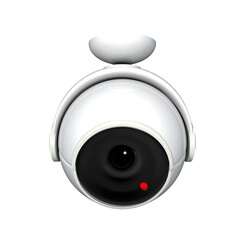 round security camera in realistic 3D design on a white background. Security camera isolated 3d icon.