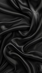 Obraz premium Luxurious black silk background with delicate, elegant texture for creative design projects