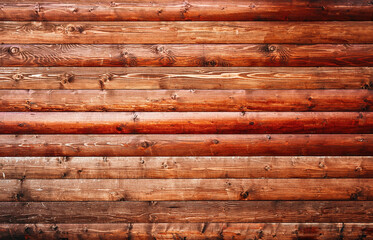 Wood log cabin wall as background