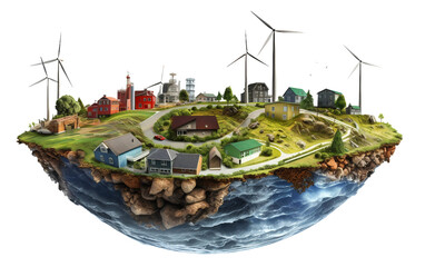 Strategies for Adapting to Earths Climate Change Isolated on Transparent Background PNG. - obrazy, fototapety, plakaty