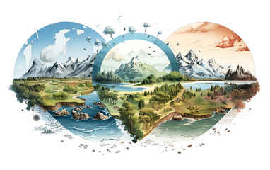 Illustration of Earths Climate Zones Featuring Tropics Isolated on Transparent Background PNG.