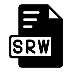 Srw Icon Glyph design. image extension format file type icon. vector illustration