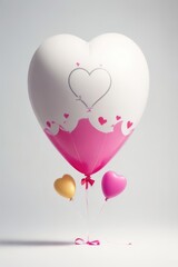 Loveshape balloon on a white background