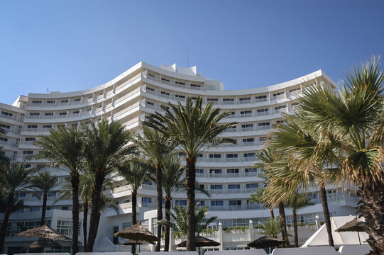 Sousse, Tunisia - October 17, 2006: El Hana Beach Hotel, currently closed, in Sousse city