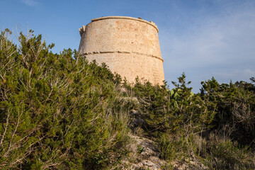 Es Pi des Catal&agrave; tower, Migjorn coast, Formentera, Pitiusas Islands, Balearic Community, Spain