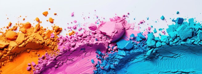 Fantastic colors blending in a pink and blue powder
