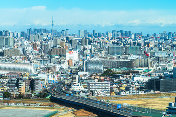 川崎から見るスカイツリー方面の都市風景【東京都】　
Tokyo Cityscape - Japan