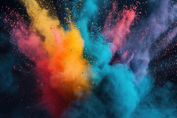 Colorful Paint Splatter - vibrant colors mixed together