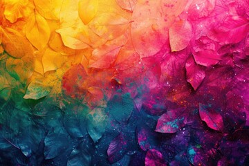 Colorful Paint Splatters on Canvas