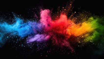Colorful Paint Splatter Explosion - obrazy, fototapety, plakaty