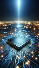 Illuminated CPU: Heart of Computing Power