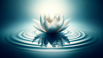 Nature's Elegance White Lotus Undisturbed on Water