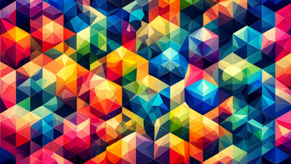 High-Resolution Vibrant Geometric Rainbow Wallpaper