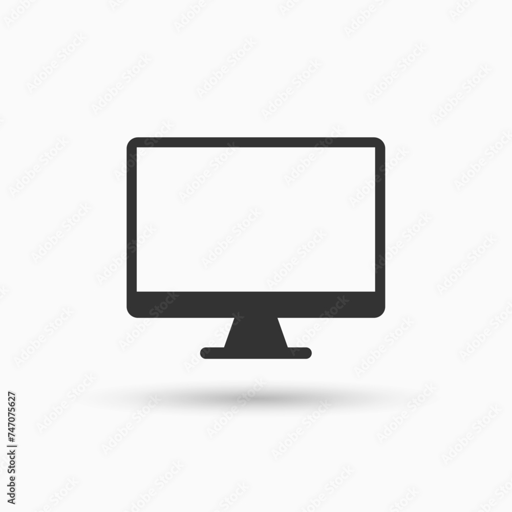 Aufkleber computer monitor icon. flat pc symbol. desktop computer vector icon