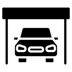 car in a garage icon 