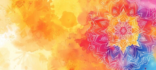 Colorful Paint Splash Art Image with a Bright Sunflower Background - obrazy, fototapety, plakaty