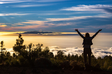 Sunset view from Teide National Park in Tenerife (Spain)