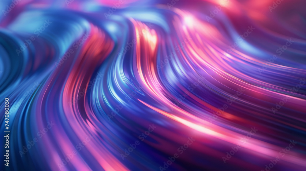 Poster abstract image showcasing a dynamic flow of vibrant blue and pink hues with a wavy texture conveying