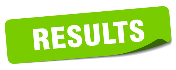Fototapeta premium results sticker. results label