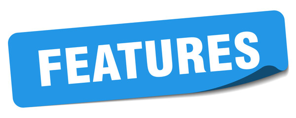 features sticker. features label