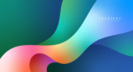 Wavy gradient colorful background wallpaper