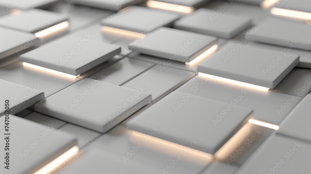 Aufkleber abstract 3d illuminated white background with soft glowing lights for design projects