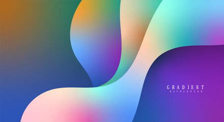 Wavy holographic gradient colorful background wallpaper