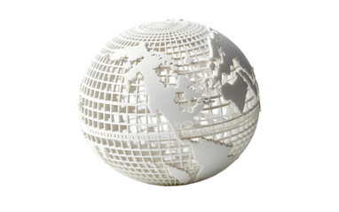 Globe with 3D Printed Innovation Isolated on Transparent Background PNG.