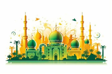Vector art for Ramadan Kareem Greeting card  - obrazy, fototapety, plakaty