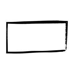 Frame rectangle outline border grunge shape icon, vertical, rectangle decorative doodle element for design in vector illustration